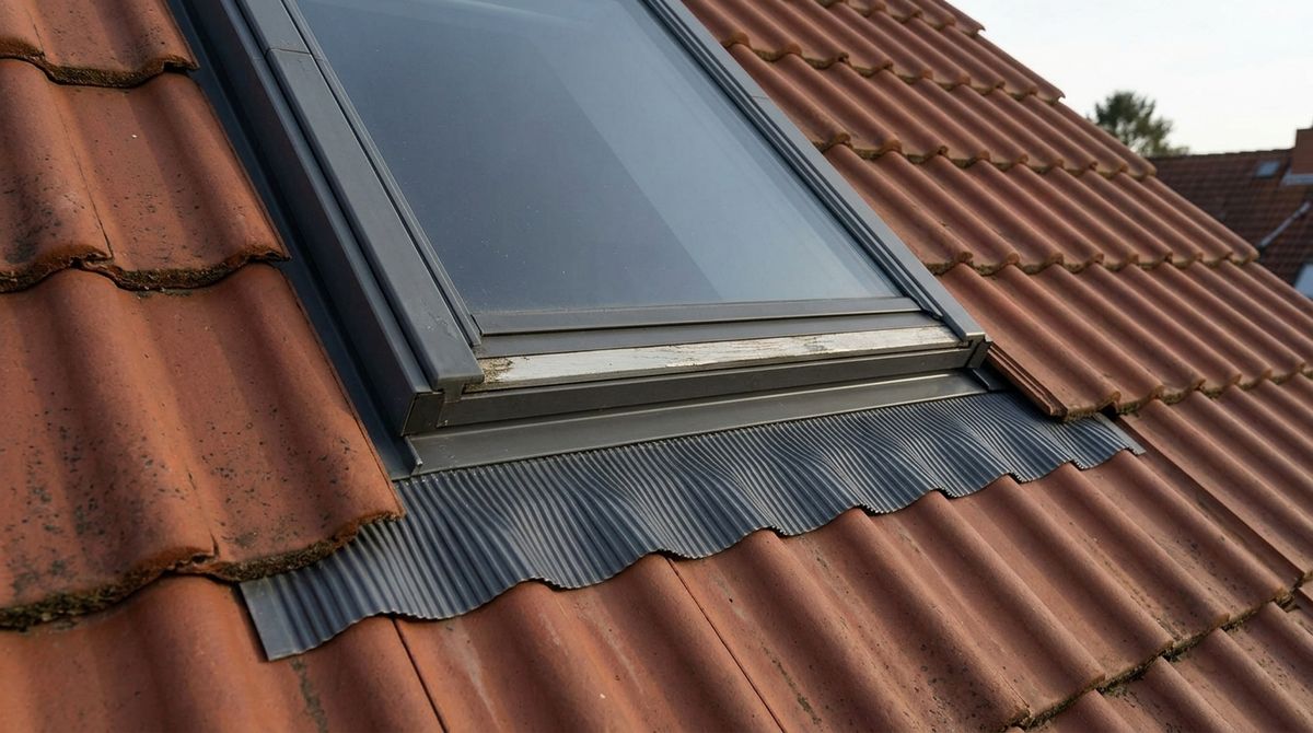 Smartphone-Foto eines VELUX-Typenschilds mit lesbaren Modell- und Größencodes